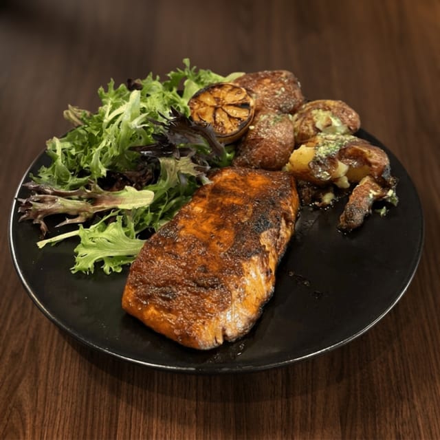 Wood Grilled Salmon.